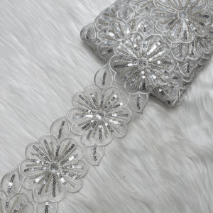 Diamond Floral Cutdana Lace 6