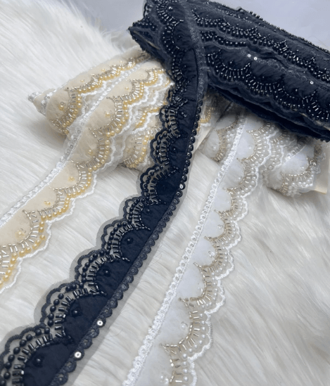 Bridal Pearl Cutdana Lace 5