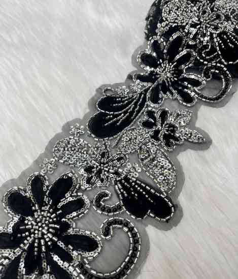 Fancy Floral Cutdana Lace (2)