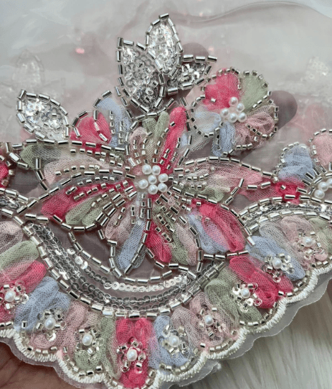 Multicolor Floral Cutdana Lace