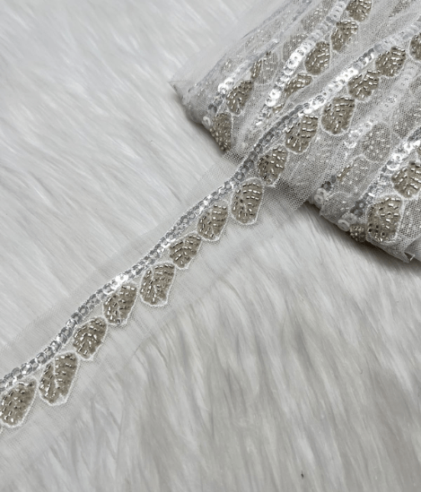 Premium Silver Cutdana Lace 3